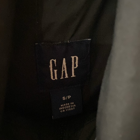 GAP black down puffer vest long belted double zippers S pockets - Picture 2 of 6